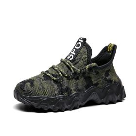 Summer Children Sports Shoes Military Training Camouflage Boys Sneakers Army Green Outdoor Kids Running Shoes For Girls Trainers (Color: kids green sneakers)